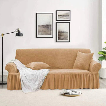 Turkish Style Mesh Sofa Cover Golden | Sleek & Breathable | Couch Cover | Direct from Ichra Lahore