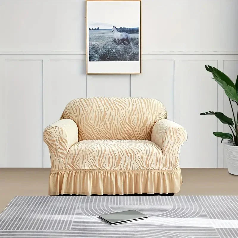 Golden Zebra Sofa Cover | Bold & Stylish | Couch Cover | Direct from Ichra Lahore